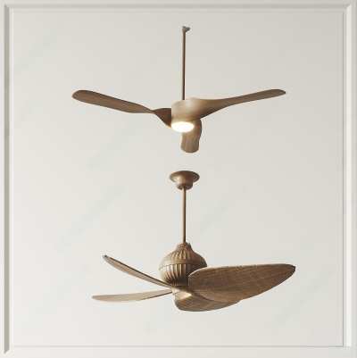 侘寂风扇吊灯3D模型下载